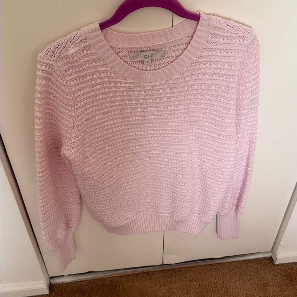 LOFT Light Pink Crew Neck Sweater